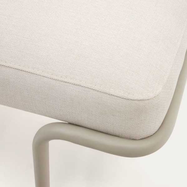BANC CAMPO 130CM CHENILLE BEIGE METAL GRIS
