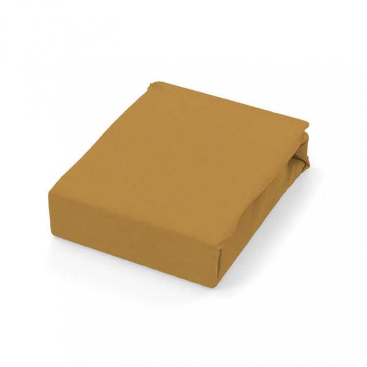DRAP PLAT EN COTON 240X290 CM UNI MOUTARDE