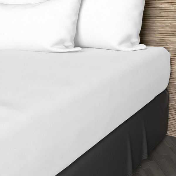 DRAP HOUSSE 57 FILS 90X190 CM UNI BLANC