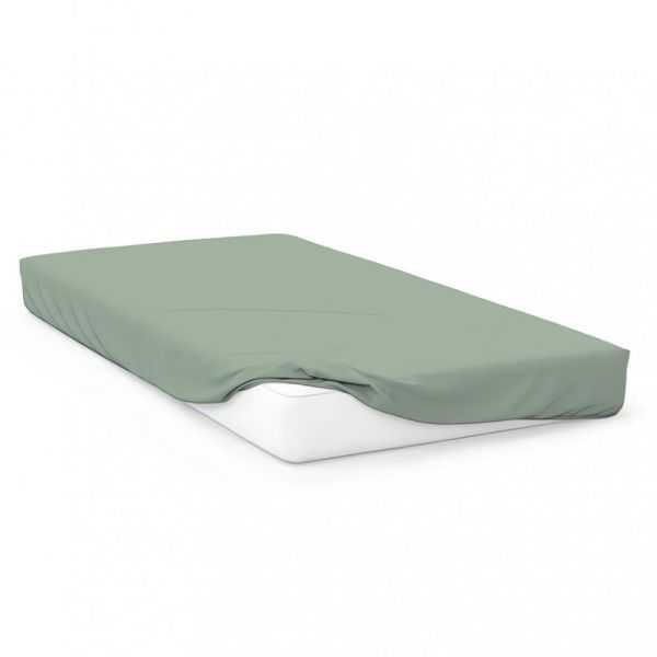 FITTED SHEET 57 THREAD 90X200 CM PLAIN WATER GREEN