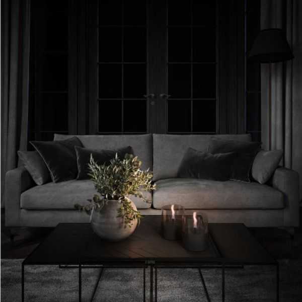 BOUGIE INTERIEUR LILY 10 CM VERRE NOIR