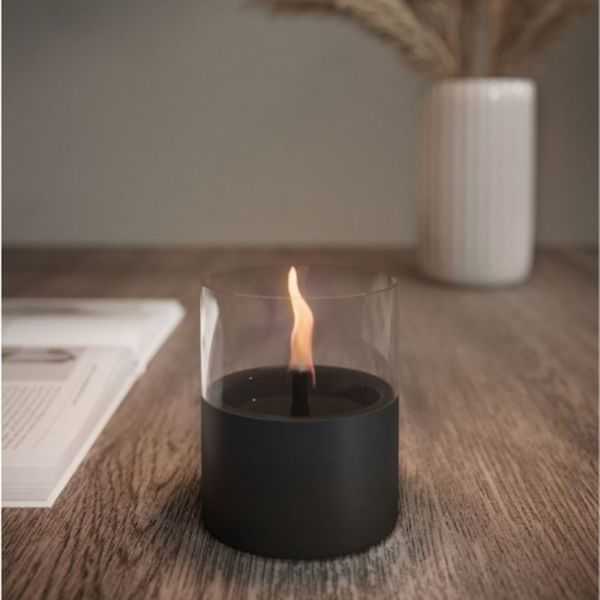 BOUGIE INTERIEUR LILY 10 CM VERRE NOIR