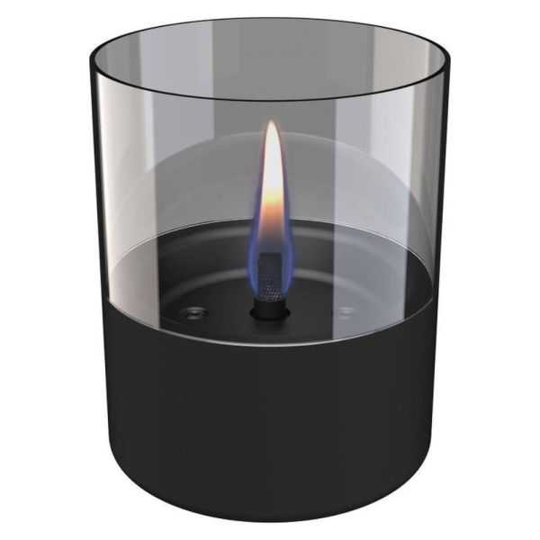 BOUGIE INTERIEUR LILY 10 CM VERRE NOIR