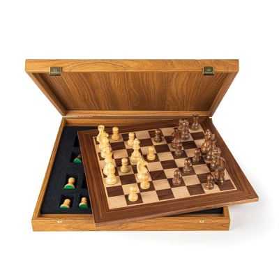 JEU ECHECS LARGE AVEC PIECES STAUNTON NOYER