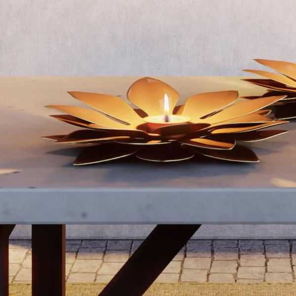 COPPER LILY DECORATIVE LANTERN