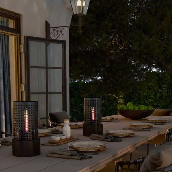 OUTDOOR CANDLE CAMP BAY 3W 20 X 41 CM BLACK METAL