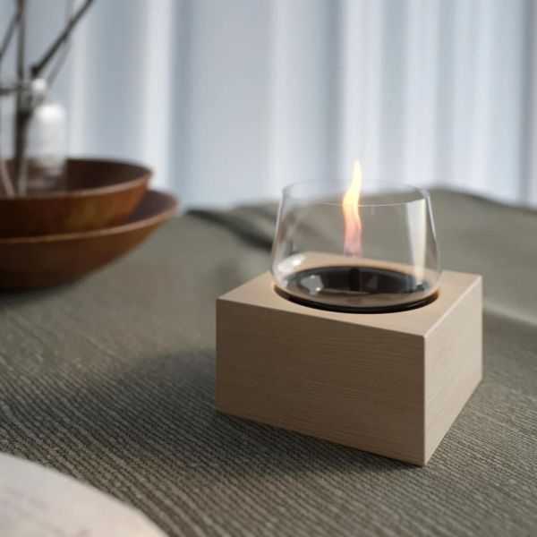 INTERIOR CANDLE POPPY 14 PATINA WHITE OAK WOOD