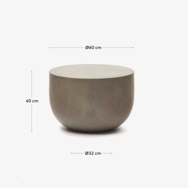 TABLE BASSE RONDE GARBET 60 CM EN CIMENT