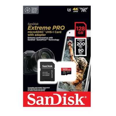 CARTE MEMOIRE MICROSDXC EXTREME 128 GO + ADAPTATEUR SD 2
