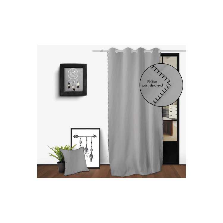 SPIRIT EYELET CURTAIN 135X250 CM IN WHITE WASHED COTTON
