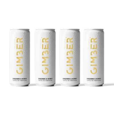 BOX DE 4 CANETTES GIMBER READY TO DRINK BIO 250ML