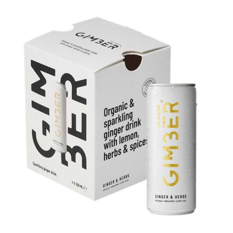 BOX DE 4 CANETTES GIMBER READY TO DRINK BIO 250ML