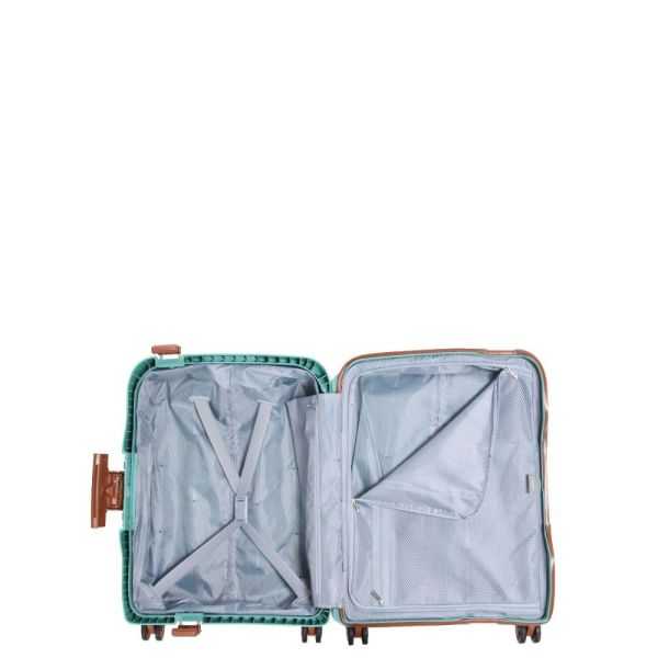VALISE CABINE MONCEY SLIM 55 CM ECO VERT AMANDE