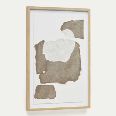 TABLEAU TORROELLA  ABSTRAIT 60 X 90 CM BLANC