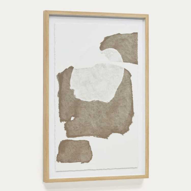 TABLEAU TORROELLA  ABSTRAIT 60 X 90 CM BLANC