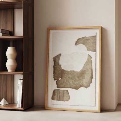 TABLEAU TORROELLA  ABSTRAIT 60 X 90 CM BLANC 2