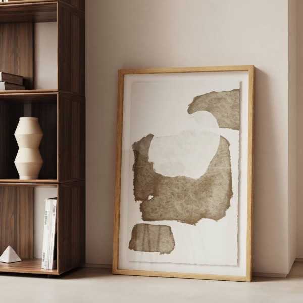 TABLEAU TORROELLA  ABSTRAIT 60 X 90 CM BLANC