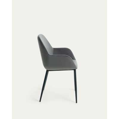 CHAISE KONNA EN VELOURS GRIS 2