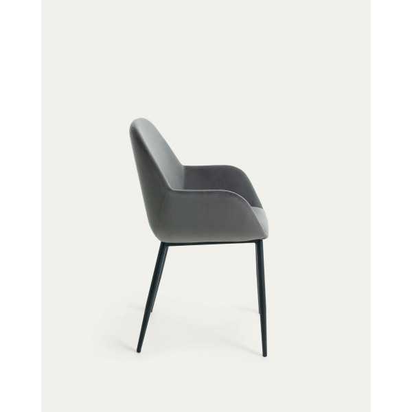 CHAISE KONNA EN VELOURS GRIS