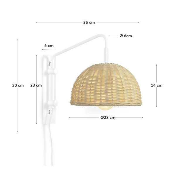 DAMILA WALL LIGHT IN WHITE PAINTED...