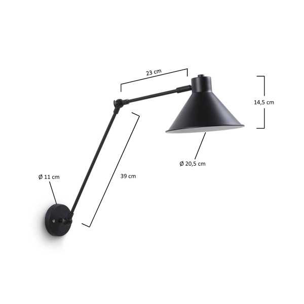 DIONE BLACK WALL LIGHT