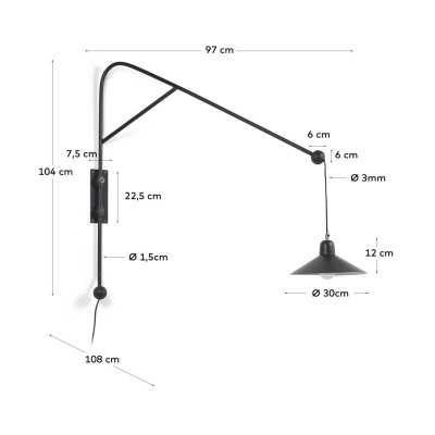 ELEAZAR WALL LIGHT IN BLACK... 2