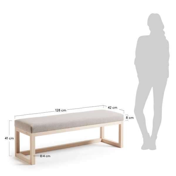 BANCO LOYA BEGE 128 CM
