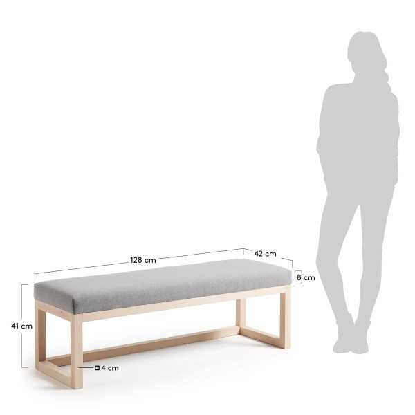 LOYA BENCH GRAY BEECH WOOD 128 CM