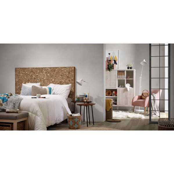 BANQUETTE LOYA GRIS BOIS DE HÊTRE 128 CM