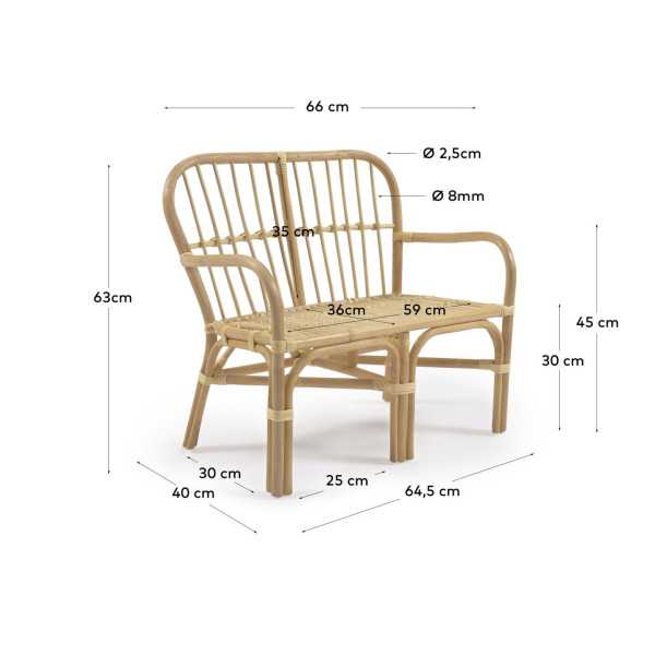 BANC ENFANT MARZIEH EN ROTIN 67CM