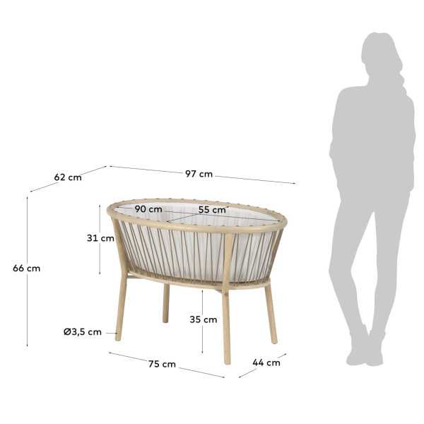 LEONELA CRADLE IN ASH WOOD 97 X 62 CM...