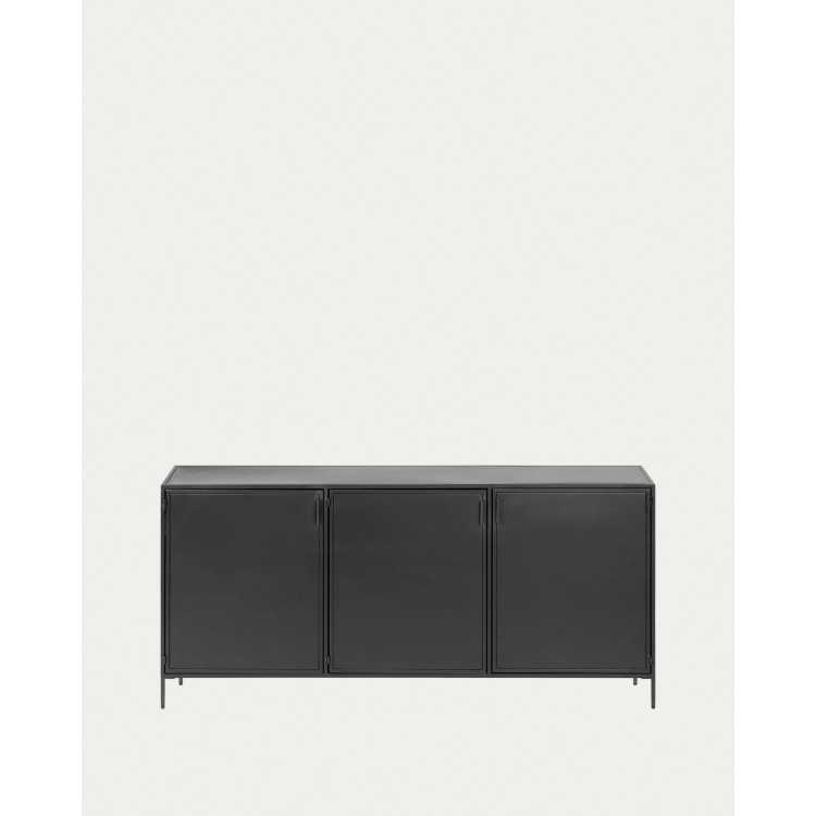 SHANTAY BUFFET 3 PORTAS EM AÇO ACABADO PINTADO DE PRETO 160 X 72 CM