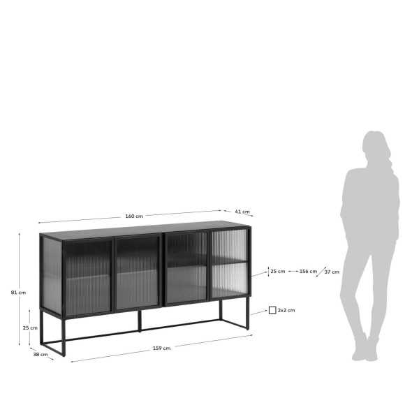 TRIXIE BUFFET 4 DOORS IN STEEL WITH...