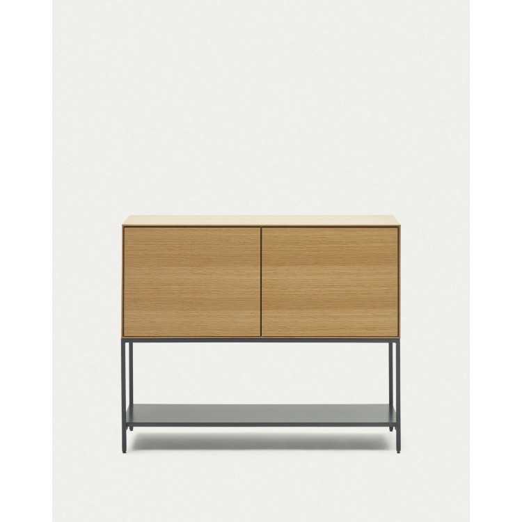 VEDRANA BUFFET 2 DOORS OAK VENEER AND BLACK STEEL LEGS 97.5