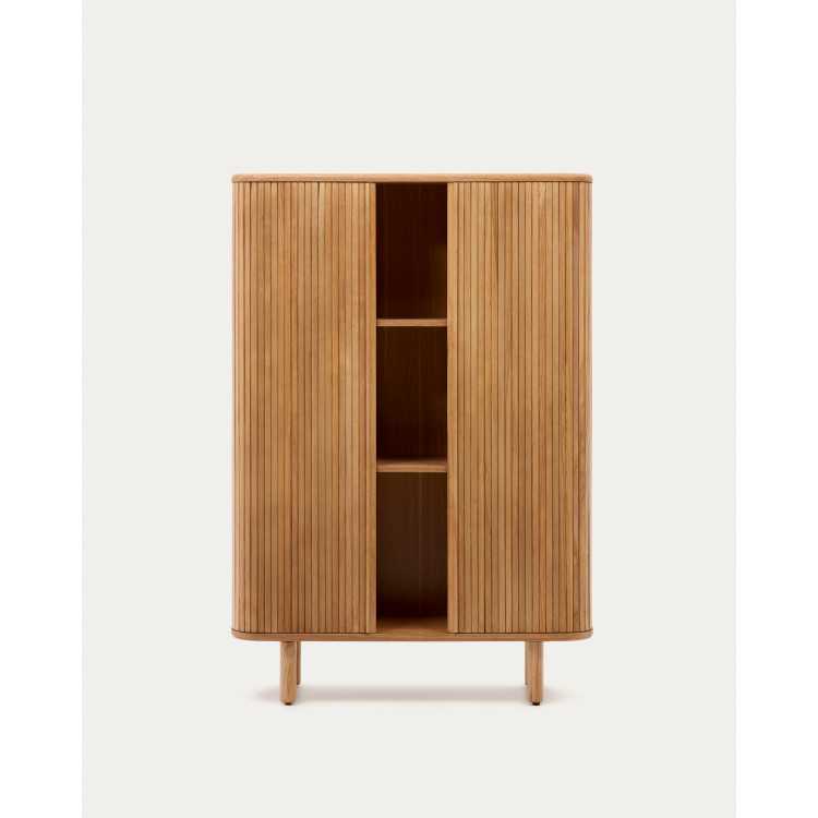 BUFFET HAUT MAILEN 2 PORTES EN PLACAGE DE FRÊNE AVEC FINITION NATUREL