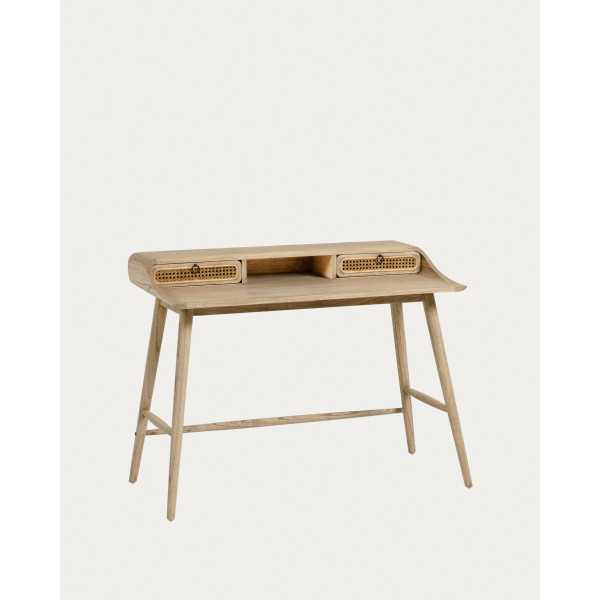 NALU DESK IN MINDI WOOD AND RATTAN...