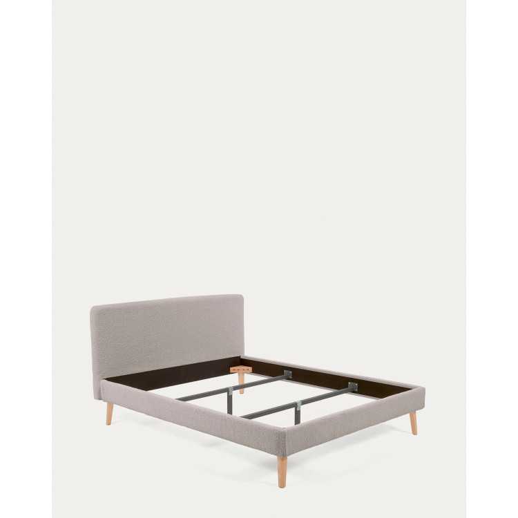 HOUSSE POUR LIT DYLA EN BOUCLETTE GRIS CLAIR POUR MATELAS DE 160 X 20