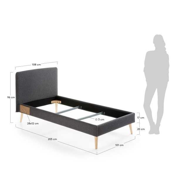 DYLA BLACK BED COVER FOR 90 X 190 CM...