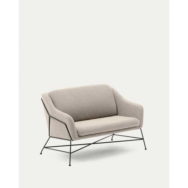 BRIDA 2 SEAT BEIGE SOFA AND STEEL...