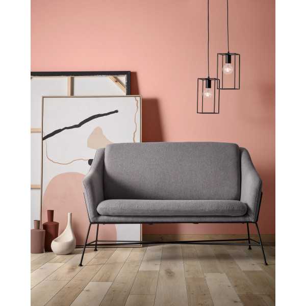 SOFÁ BRIDA 2 LUGARES CINZA ESCURO 128 CM