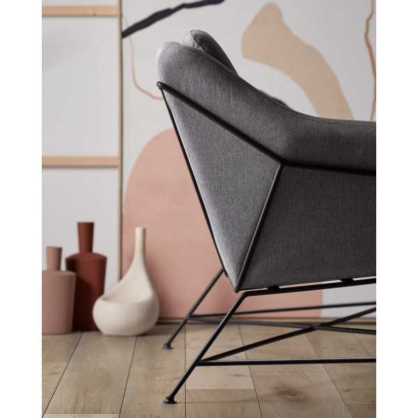 SOFÁ BRIDA 2 LUGARES CINZA ESCURO 128 CM