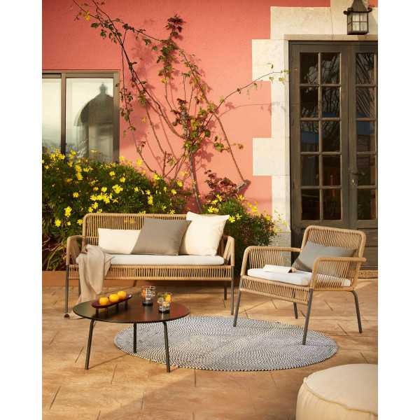 SAMANTA 2-SEATER SOFA IN BROWN ROPE...