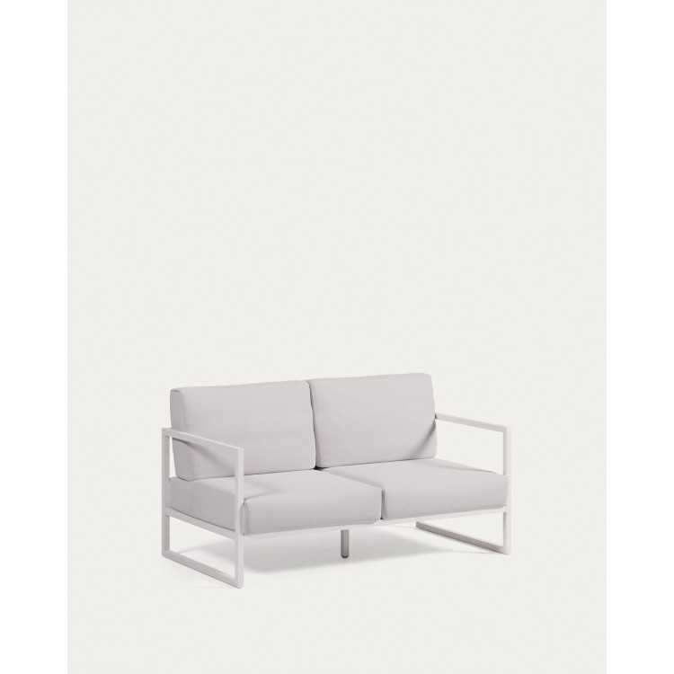 COMOVA 2-SEAT SOFA 100% OUTDOOR WHITE AND BLA ALUMINUM