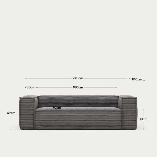 BLOK 3-SEATER SOFA IN GRAY HUGE...