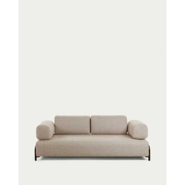 BEIGE 3-SEAT COMPO SOFA 232 CM
