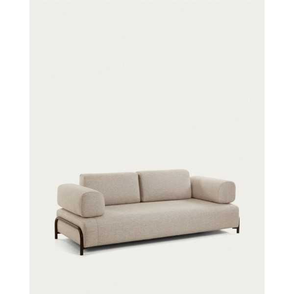 BEIGE 3-SEAT COMPO SOFA 232 CM