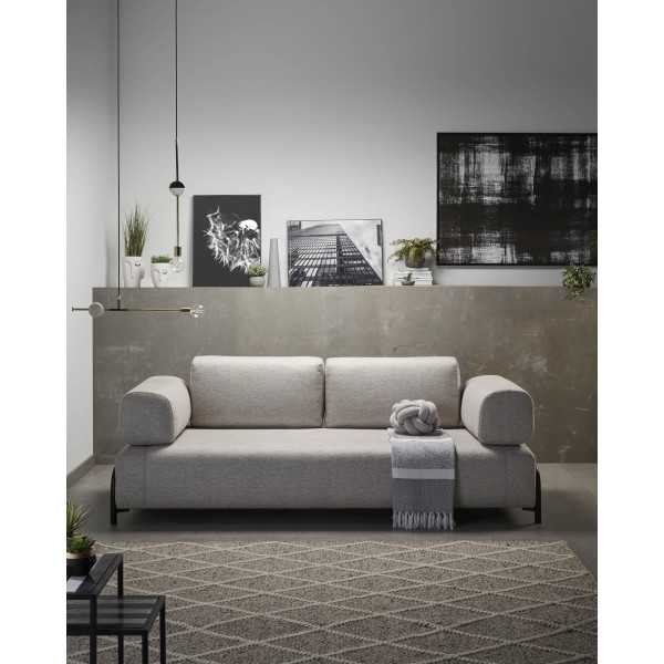 BEIGE 3-SEAT COMPO SOFA 232 CM