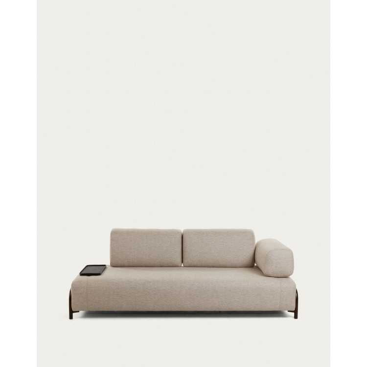 SOFÁ COMPO BEGE 3 LUGARES COM TAMPO PEQUENO 232 CM