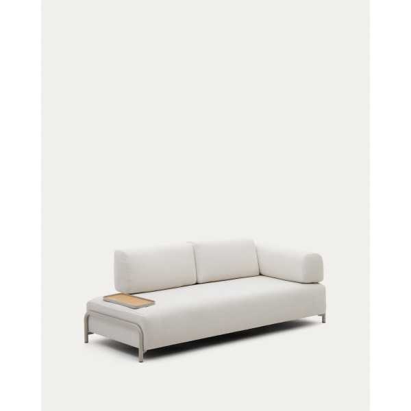 CANAPÉ COMPO 3 PLACES CHENILLE BEIGE,...