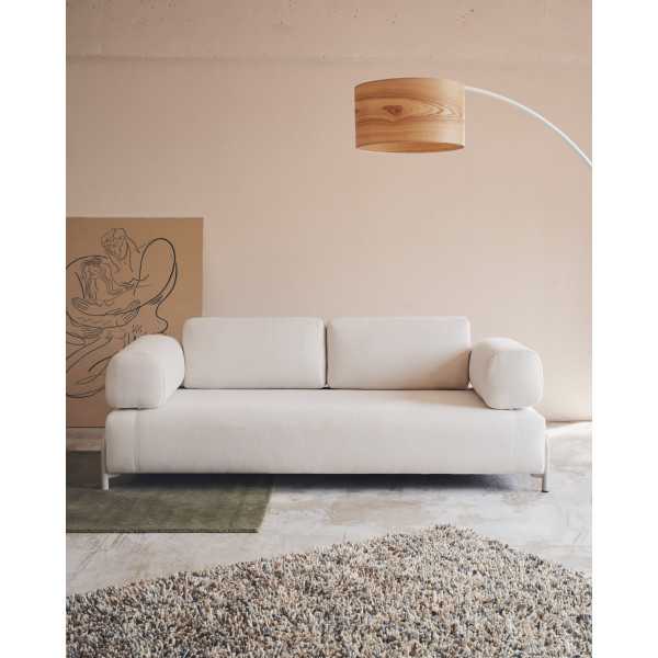COMPO 3-SEAT SOFA IN BEIGE CHENILLE...